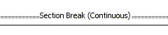 Continuous Section Break invisible character