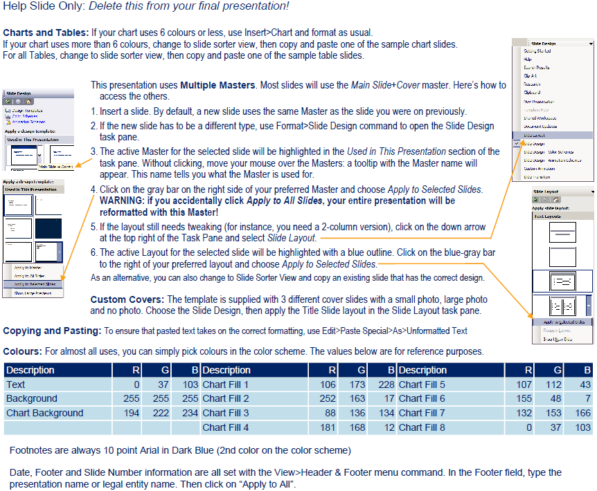 Tutorial Slide explains masters and layouts