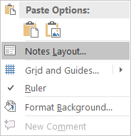 Notes Page Context Menu in Windows